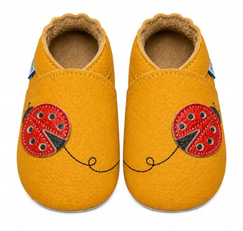 YIHAKIDS Krabbelschuhe Leder Babyhausschuhe | Lauflernschuhe für Kleinkinder Babys,Weiche Hausschuhe,Atmungsaktive,Rutschfester Babyschuhe 0-3 Jahre
