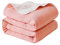Joyreap Sommerdecke aus 100 % Musselin-Baumwolle, weich, leicht, Sommerdecke für Jugendliche und Kinder, strapazierfähige und bequeme Überwurfdecke, gepunktete Linie, Rosa, 200,7 x 238,8 cm, 6