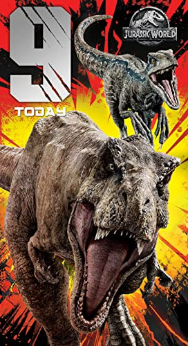 JURASSIC WORLD JW003 - Tarjeta de cumpleaños para 9 años