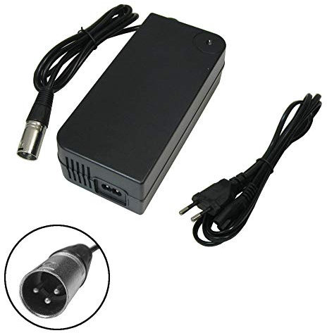 Trade-Shop eBike Netzteil 42V 4A Ladegerät Ladekabel für 36V Akkus mit 18,5mm x 15,5mm 3pin XLR Anschluss Stecker aktiver Lüftung für 36V Akkus Prophete Alu Trecking Mifa Rex Prophete Aldi Lidl