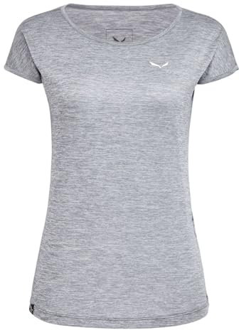 SALEWA Damen Blusen & T-shirts Puez Melange Dry W S/S Tee, quiet shade melange, 38/32, 00-0000026538