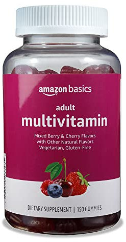 Amazon Basics Adult Multivitamin Gummies, Mixed Berry & Cherry Flavors, 150 Count, 75-Day Supply, Pack of 1 (Previously Solimo)