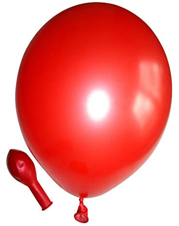 Ballonheld 50 große Premium Luftballons 100% Bio, Freie Farbwahl 40 Farben 27cm Durchmesser, heliumgeeignet, für Party, Geburtstag, Feiern (metallic rot)