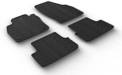 Gledring Satz Gummimatten kompatibel mit Audi A1 (GB) 12/2018- (T Profil 4-teilig + Montage-clips), Schwarz