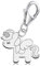 Goldene Hufeisen Einhorn Pferd Karabiner Charm Anhänger für Bettelarmband oder Charmkette Charmträger 925 Silber Tiere