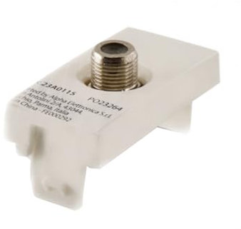 ALPHA ELETTRONICA Presa antenna tv Femmina, Serie Astra, connettore F, Presa a muro televisione bianca