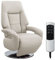 Cavadore Ledersessel Edinburgh / Fernsehsessel mit elektrisch verstellbarer Relaxfunktion / 2 E-Motoren / 74 x 114 x 77 / Echtleder: weiß