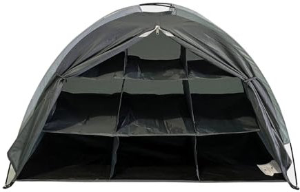Hi-Gear Storage Organiser with Durable Fibre Glass Frame, Cupboard with Multiple Sections, Portable, Lightweight, Foldable, Packable, Ideal for Camping and Festivals, Includes Carry Bag, Grey