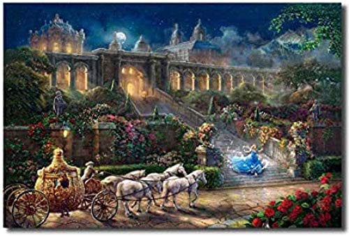 BBSJX Puzzles, Holzpuzzle Mitternacht Aschenputtel Cartoon Gemälde Puzzle 1000 Stück Iq Challenge Memory Games 50X75Cm,Brain Challenge Puzzle 75X50Cm