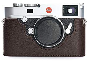 BolinUS M10 Kameratasche, handgefertigt, echtes Leder, Halb-Kameratasche für Leica M10 Kamera, Öffnung unten + Handschlaufe (Kaffee)