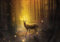 Fototapete Hirsch im Wald Tiere Modern Schlafzimmer Wohnzimmer Wandtapete Vlies Tapete Latexdruck UV-Beständig Geruchsfrei Hohe Auflösung Montagefertig (12520, V4 (254x184 cm) 2 Bahnen)