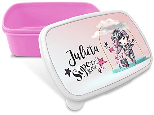 LolaPix Fiambrera Personalizada Infantil. Caja Merienda. Caja Almuerzo Infantil. Tuper Niño Colegio. Taper Niños Colegio Personalizado. Taper niña niño. COLOR A ELEGIR. Star