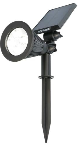 HOFTRONIC - Projecteur solaire de jardin Bend IP65 étanche 6000K Lampe LED Lampes solaires pour extérieur piquet de Blanc chaud Projecteur