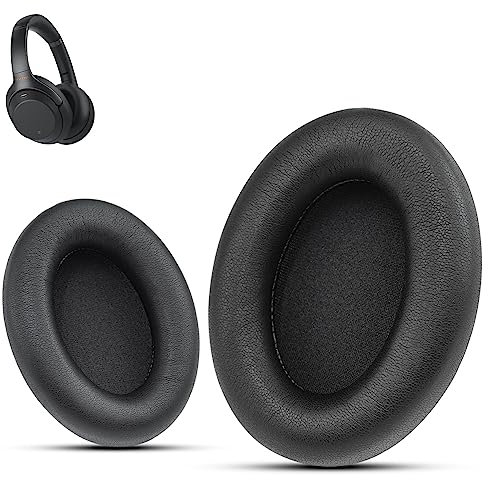 Krone Kalpasmos Professional Replacement Earpads for Sony WH-1000XM3, Compatitable with Sony WH-1000XM3 Noise Cancelling Headphone Luxury Soft Leather Memory Foam Black