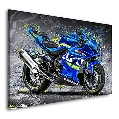 Kunstgestalten24 Leinwandbild Suzuki GSX R 1000 Wandbild Kunstdruck Raumdekoration Übergrößen