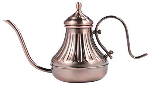 Tetera, tetera de cuello de cisne de acero inoxidable, para hacer café y té en cafés familiares, 15 oz/23 oz(23oz/650ml-Bronce)
