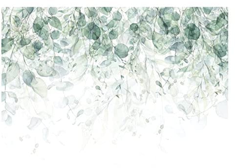 Papel Pintado Hojas colgantes Plantas Verde Salón Dormitorio - Incluye Pegamento - Fotomurales Pared Tejido No Tejido Decorativos Murales Fotográfico Moderno Decoración de Paredes (416x254 cm)