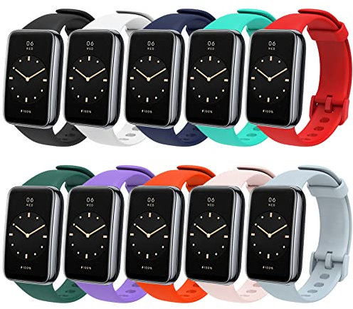 CHULN 10 Stücks Armband Kompatibel mit Xiaomi Mi Band 7 Pro, Weiches Silikon Sport Wasserdicht Ersatzbänder für Xiaomi Mi Band 7
