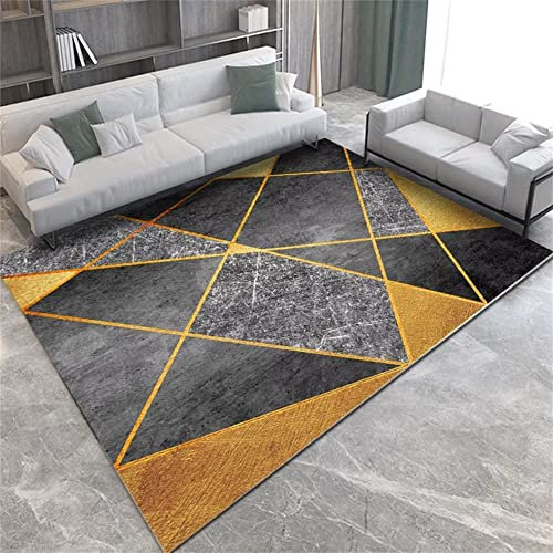 RUGMRZ Tapis Cuisine Carreau Ciment Moderne Motif géométrique Jaune grisâtre Design antidérapant 200x300cm