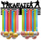 CREATCABIN Karate-Medaillenaufhänger Sportmedaillenhalter Über 60+ Medaillen Eisenhalter Rahmen Wandmontage Aufhängen Für Medaillengewinner Tänzer Fußball Gymnastik Marathon Athlet Geschenk 40x15cm