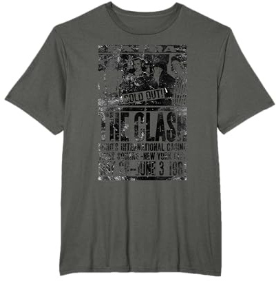 The Clash - Grau, Kurzarm, S, Herren, Klassisch, Band-Merchandise T-Shirt