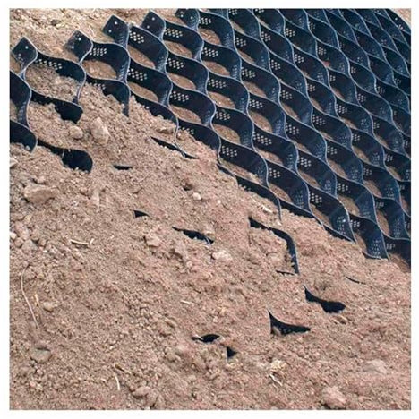 Kies-Rückhalter-Gitter-Boden-Schlamm-Kontrolle, 2 Zoll/4 Zoll hochfestes Hangverstärkungsnetz Flussufer-Damm-Boden-Kies-Stabilisator, Wabenförmiges Kies-Bodengitter ( Color : H 4in/10cm , Size : 12 x