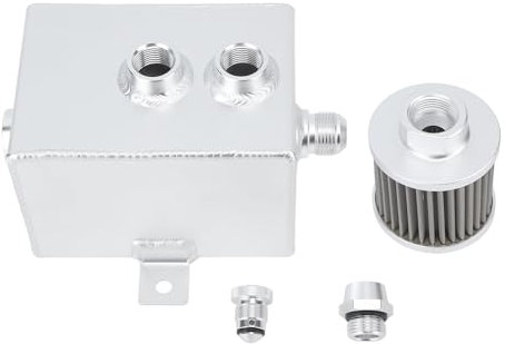 VOBor – Bidon De Récupération D'huile De Voiture Avec Filtre Réutilisable, Réservoir D'huile Moteur Universel En Alliage D'aluminium De 2l