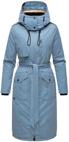 Navahoo Damen Wintermantel warmer Parka lang mit hohem Kragen und weicher Kapuze Hokulanii XS-XXL
