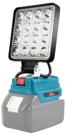 AUTOJARE 4 zoll Akku Lampe für Makita 18V 48W Kabellose Led Arbeitsleuchte Akku 3200LM Tragbares Flutlichter Baustellen Lampe für Autoreparatur, Heimbeleuchtung, Camping, Angeln (kein Akku)