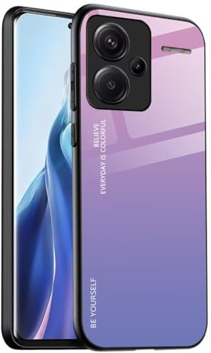 JIAFEI Custodia Cover per Xiaomi Redmi Note 13 PRO Plus 5G (PRO+), Custodia in Vetro Temperato a Colori Sfumati + Protettivo TPU Case Cover, 2