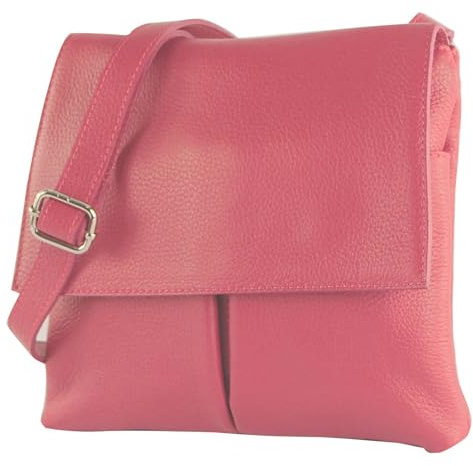 modamoda de T63LEDER Damen Leder Umhängetasche Schultertasche handmade in Italy, Farbe:Purple