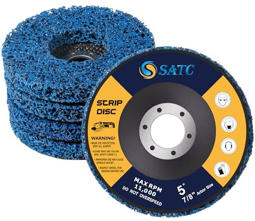 SATC 5 PCS Strip Discs 125mm Stripping Discs for Angle Grinder Paint Stripper Wheel Rust Stripper Disc Quick Abrasive Discs Paint Rust Oxidation Remover