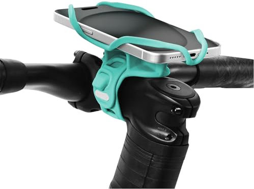 BONE Bike Tie 5 Pro – Handyhalterung Rennrad Vorbau, Fahrrad Handyhalterung Silikon, Fahrrad Handyhalter, Lenker & MTB Kompatibel, Ultra Light Phone Mount, 4.7-7.2 iPhone 15 Series – Türkis