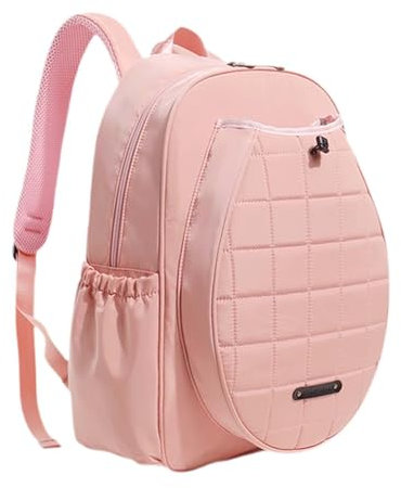 Dickly Tennisrucksack Badmintontasche Tennistasche Tragbar Rosa für Damen Tennisschlägertasche Schlägerhalter für Bälle Zubehör