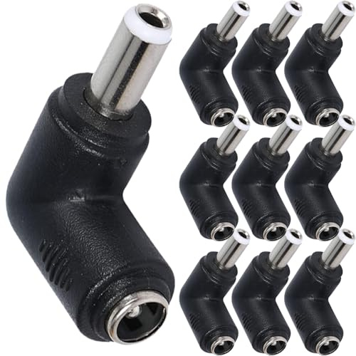 Xiatiaosann DC Power Converter Adapter, 90 Grad rechter Winkel 5.5x2.1mm Buchse zu 5.5x2.5mm Stecker DC Power Jack Connector für Laptop, DC Kabel (10 Pack)