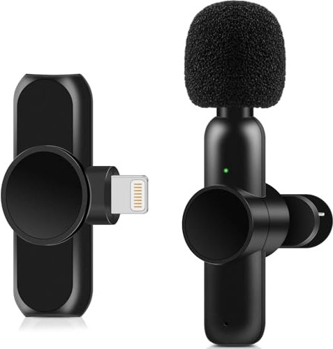 Kabelloses Lavalier Mikrofon Kompatibel mit iPhone, iPad, Wireless Mini Mikrofon, Automatische Synchronisation, Keine App, Plug and Play für Aufnahme, Videoaufnahmen,Vlog, TikTok, Live-Streaming