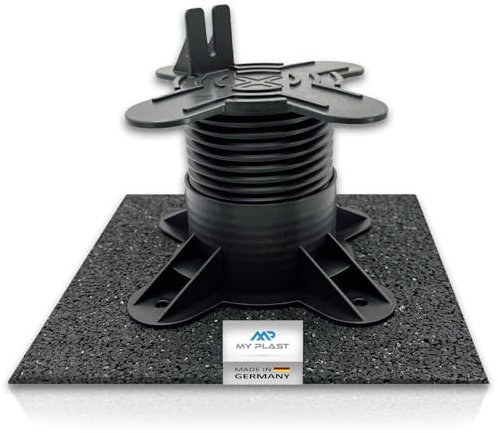 Terrassenpads 200 x 200 mm x 3mm | Unterleger aus Gummigranulat | Für Stelzlager u. Plattenlager | Menge auswählen (25 Stück - 200mm x 200mm x 3mm)