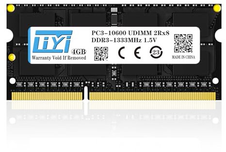 LIYI DDR3L/DDR3 RAM 4GB 1333MHz PC3L-10600/PC3-10600 CL9 2Rx8 204-Pin Non-ECC Unbuffered 1.35V/1.5V Laptop RAM SODIMM Notebook RAM Computer Memory RAM Module Upgrade