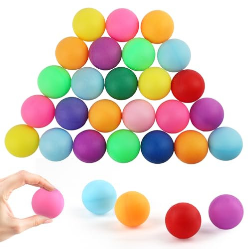 Deepton Tischtennisbälle Bunte, Mischfarben Tischtennis Bälle 40mm, Premium Tischtennisbälle, Training Ping Pong Bälle für VergnügungsparkLaunch Machine Glücklicher Abgehobener Betrag, 30 Stück