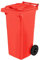 Garronda Cubo de Basura 120L con Tapa y Ruedas – Contenedor de Residuos para Exterior de Plástico Resistente para Reciclaje y Clasificación Ecológica GD-0097, Rojo
