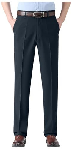 Pantalon Chino sans Pince Infroissable Coupe Droite Homme Pantalon habillé Homme Hiver Pantalon Chino Homme Kaki Pantalon Homme Grande Taille 8XL