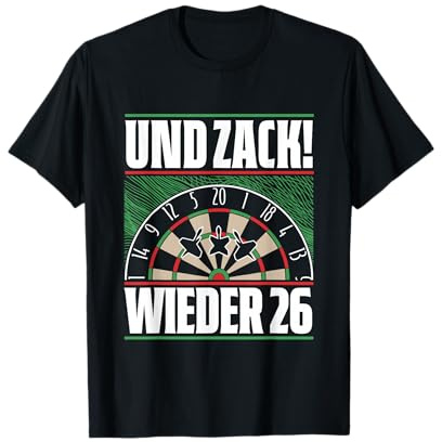 Und Zack Wieder 26 Breakfast Waschmaschine Dart Darts T-Shirt