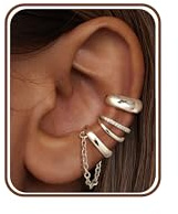 Adramata 3 Paires Ear Cuff Faux Piercing Oreille pour Femme Manchettes d'Oreille Hypoallergénique Clips Oreilles Non Percées Ajustable Boucle Oreille Sans Trou pour Cartilage Helix Or/Argent