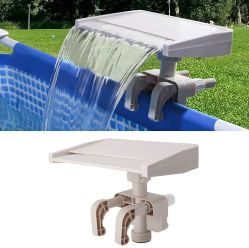 Ejoyous Cascata D'Acqua per Piscina, Cascate Rilassanti a LED per Stagno da Giardino Fontana per Piscine Fuori Terra Idroelettrica a Cascata, per Ruscello da Giardino Patio