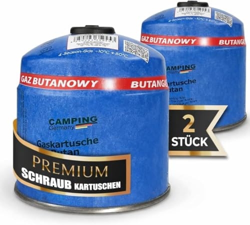 Magnum® 2X Gaskartusche 500 g mit Schraubverschluss - Butangas Kartusche nach EN417 ideal für Campingkocher oder Gaskocher - Gaskartuschen Schraubventil (2x500 g) (2X 500 g)