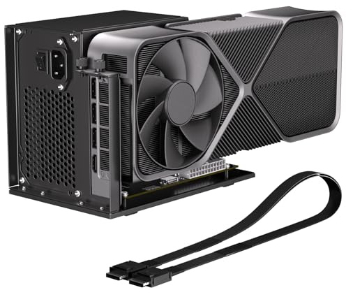 RGEEK OCuLink eGPU - Base para tarjetas gráficas extrenales, PCIe 4.0 x4 64Gbps de ancho de banda, con cable OCuLink SFF-8612 a PCIe x16 y SFF-8611 macho, carcasa externa de GPU para portátil Mini PC