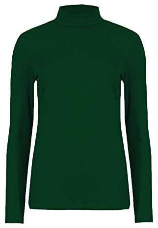 Women Long Sleeve Polo Neck Top Plain
