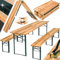 TecTake® Ensemble de Table de Jardin et Banc en Bois de Brasserie Salon de Jardin Pliable et Peu encombrant, avec Support Parasol, Mobilier de Jardin pour Pique Nique Réceptions Barbecue Mariage