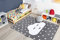 rugsx Kinderteppich Petit für Babyzimmer, Spielteppiche, Kinderzimmer, Cloud Wolke Sterne grau 160x220 cm