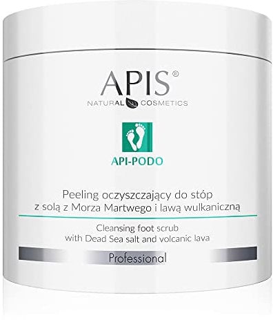 APIS API-Podo Cleansing Peeling for feet with Salt from The Dead Sea and Volcanic Lava | Podiatry Care | 700 g